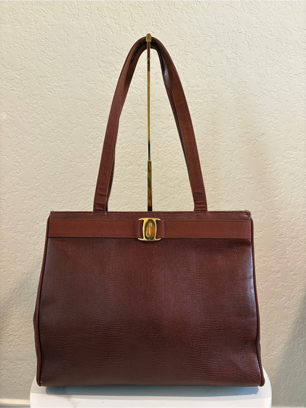 Salvatore Ferragamo Brown
Leather Tote Shoulder Bag